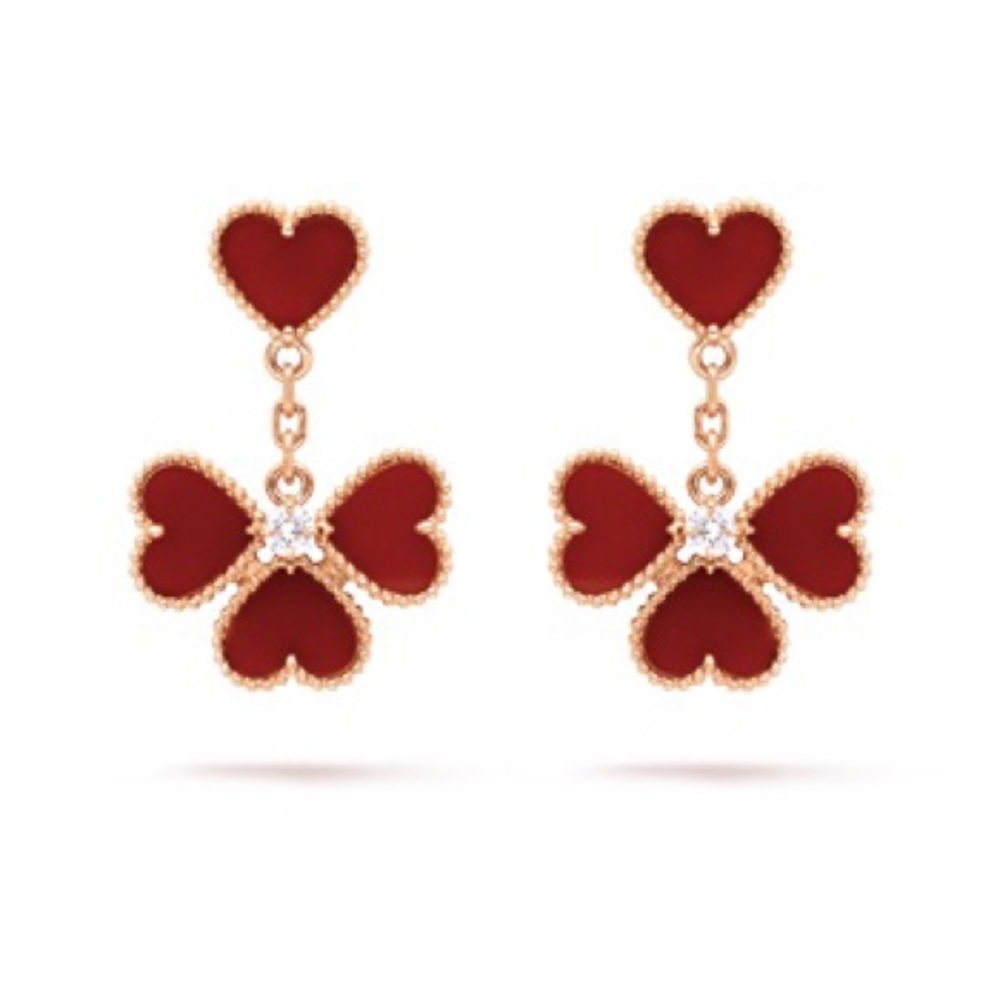 VAN CLEEF & ARPELS Sweet Alhambra effeuillage earrings AUTHENTIC